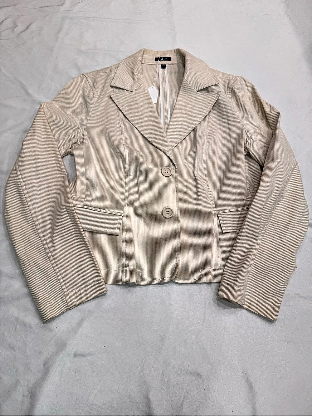 Jacob Striped Blazer in Beige & White